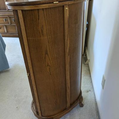 Large Oak Jewelry Cabinet