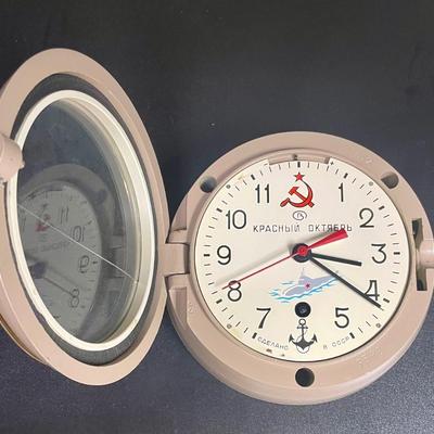 Vintage Russian USSR CCCP Soviet Submarine Vostok Navy Marine Ship Wall Clock