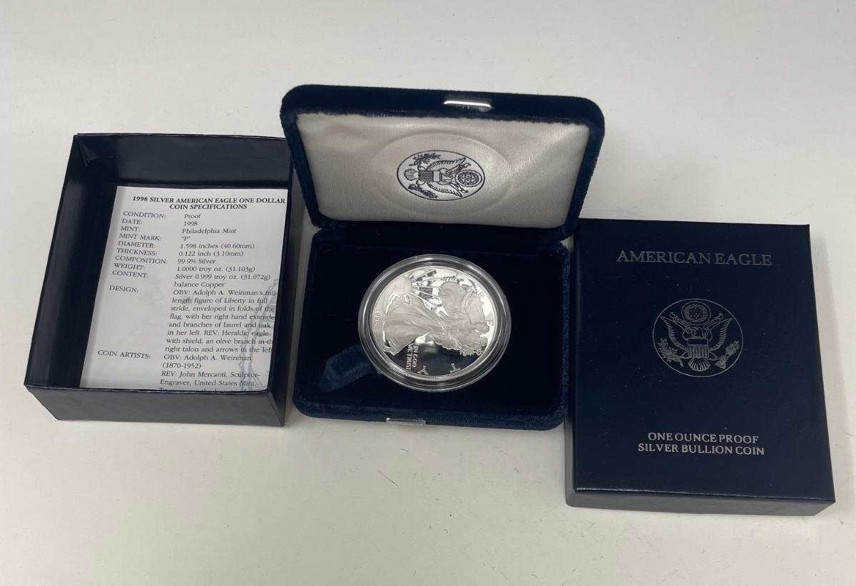 Amrican Eagle One Ounce Proof Silver Bullion Philadelphia Mint Coin
