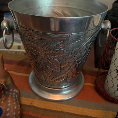 Mauviel France Hammered Round Ice Bucket Vino Champagne Cooler