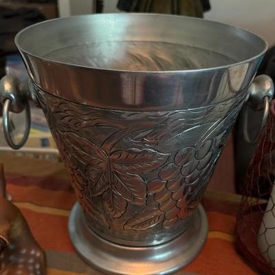 Mauviel France Hammered Round Ice Bucket Vino Champagne Cooler
