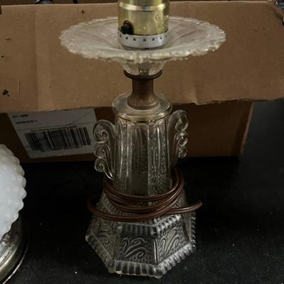 Milk Glass Hobnail Lamp and other lighting
