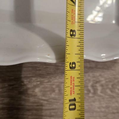 White Scalloped Edge Casserole or Cobbler Dish