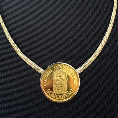 Venezuela Gold Coin Necklace (BBC-BB)