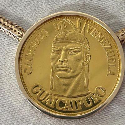 Venezuela Gold Coin Necklace (BBC-BB)