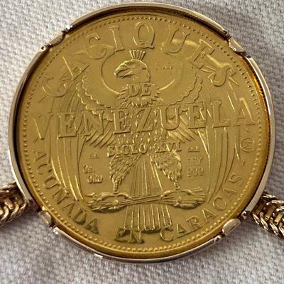 Venezuela Gold Coin Necklace (BBC-BB)