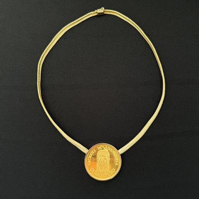 Venezuela Gold Coin Necklace (BBC-BB)