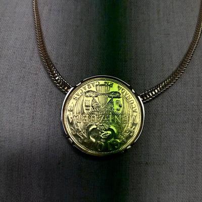 Venezuela Gold Coin Necklace (BBC-BB)