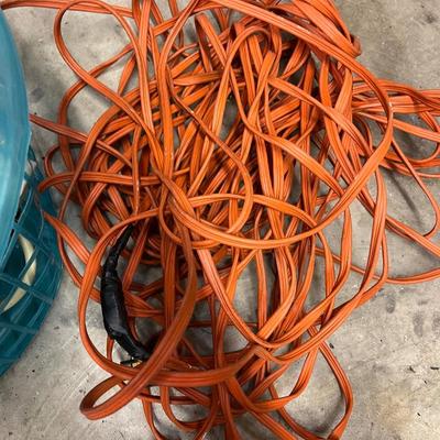Basket of Surge Protectors and Extension Cord