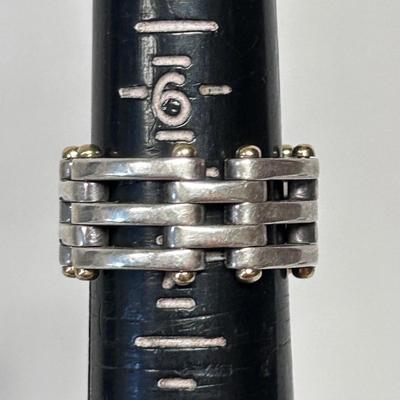 Eight Pairs of Pierced Earrings and Unique 925/750 Hinge Ring (BBC-BB)