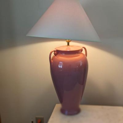1 of 2 Post Modern Pink Ceramic 3 Way Lamp