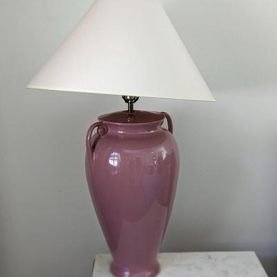 1 of 2 Post Modern Pink Ceramic 3 Way Lamp