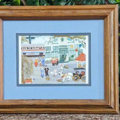 Alice Latimer Moseley Bay St Louis and Amtrak Prove That You Can Go Home Art Print Framed Blue Mat Train Station