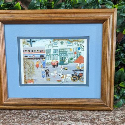 Alice Latimer Moseley Bay St Louis and Amtrak Prove That You Can Go Home Art Print Framed Blue Mat Train Station