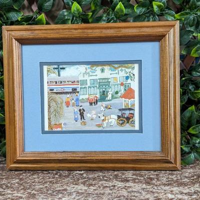 Alice Latimer Moseley Bay St Louis and Amtrak Prove That You Can Go Home Art Print Framed Blue Mat Train Station