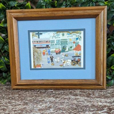 Alice Latimer Moseley Bay St Louis and Amtrak Prove That You Can Go Home Art Print Framed Blue Mat Train Station