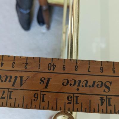 Vintage Milk Glass 3 Shelf Brass Stand
