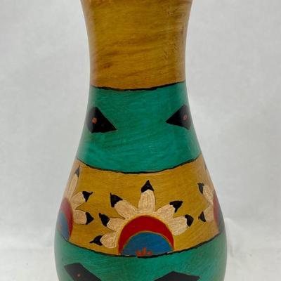 VIntage Native American Indian Vase sign DG 1977 Chickasaw Arts By VQ