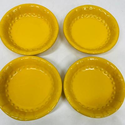 Fleur-de-lis Signature small yellow ceramic fruit bowls
