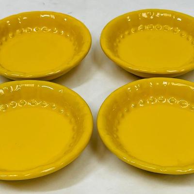 Fleur-de-lis Signature small yellow ceramic fruit bowls