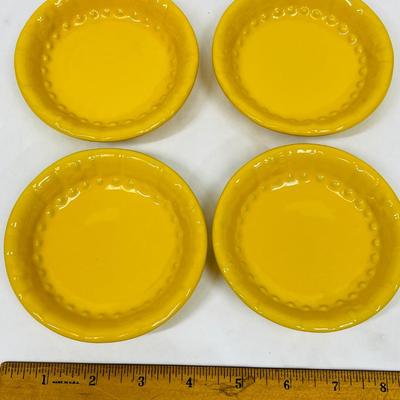 Fleur-de-lis Signature small yellow ceramic fruit bowls