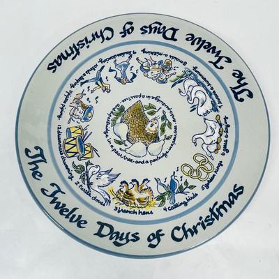 Louisville Stoneware 12 Days of Christmas Holiday Large Round Platter VTG 14"