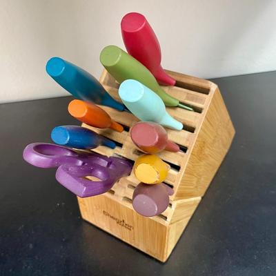 Knife Block with Knives and Scissors