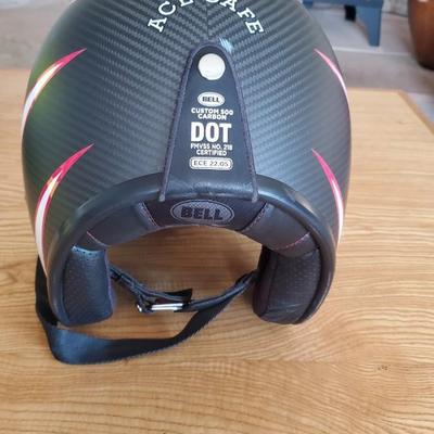 Bell motorcycle riding helmet siz XL DOT approved custom 500 carbon + riding gloves