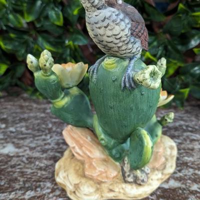 Cactus Wren Figurine by Andrea by Sadek Bisque Porcelain