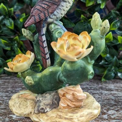 Cactus Wren Figurine by Andrea by Sadek Bisque Porcelain