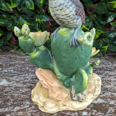 Cactus Wren Figurine by Andrea by Sadek Bisque Porcelain