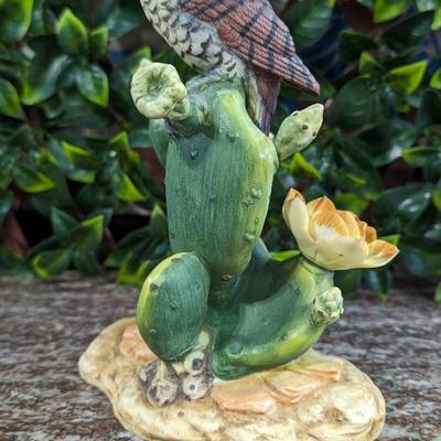 Cactus Wren Figurine by Andrea by Sadek Bisque Porcelain