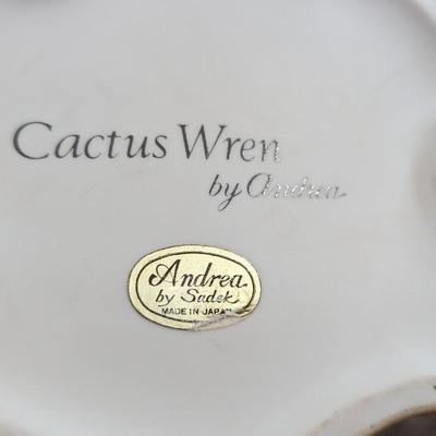 Cactus Wren Figurine by Andrea by Sadek Bisque Porcelain