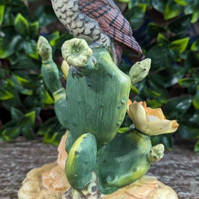 Cactus Wren Figurine by Andrea by Sadek Bisque Porcelain