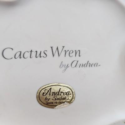Cactus Wren Figurine by Andrea by Sadek Bisque Porcelain