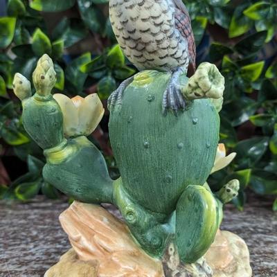 Cactus Wren Figurine by Andrea by Sadek Bisque Porcelain