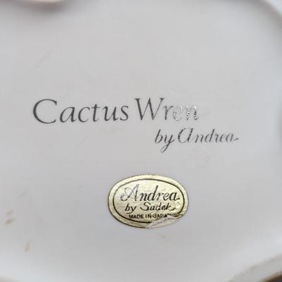 Cactus Wren Figurine by Andrea by Sadek Bisque Porcelain