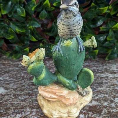 Cactus Wren Figurine by Andrea by Sadek Bisque Porcelain
