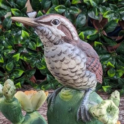 Cactus Wren Figurine by Andrea by Sadek Bisque Porcelain