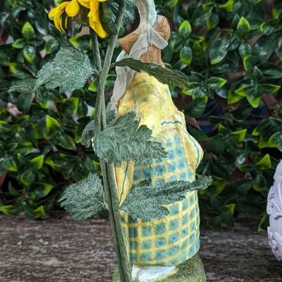 Lot of 2 Easter Egg Lady Rabbit Carrot Farmer Decorations