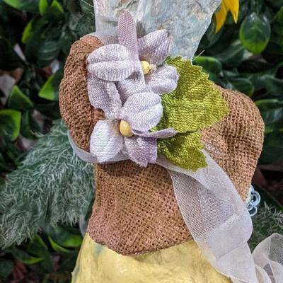 Lot of 2 Easter Egg Lady Rabbit Carrot Farmer Decorations