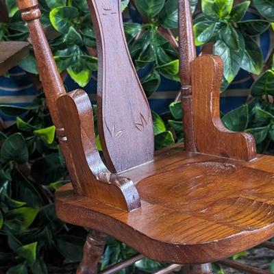 Toy Baby Doll Chair and Table with Collapsible Wings Furniture Wooden Stained
