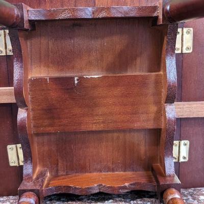 Toy Baby Doll Chair and Table with Collapsible Wings Furniture Wooden Stained