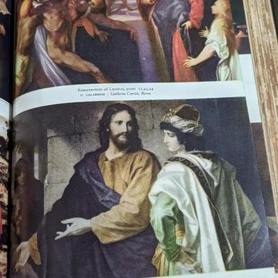 Vintage 1950 The Holy Bible Kings James Version with Illustrations by Celebrated Old Masters