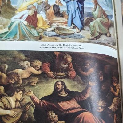 Vintage 1950 The Holy Bible Kings James Version with Illustrations by Celebrated Old Masters
