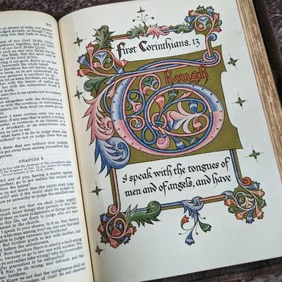Vintage 1950 The Holy Bible Kings James Version with Illustrations by Celebrated Old Masters