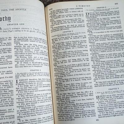 Vintage 1950 The Holy Bible Kings James Version with Illustrations by Celebrated Old Masters