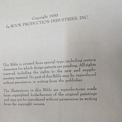 Vintage 1950 The Holy Bible Kings James Version with Illustrations by Celebrated Old Masters