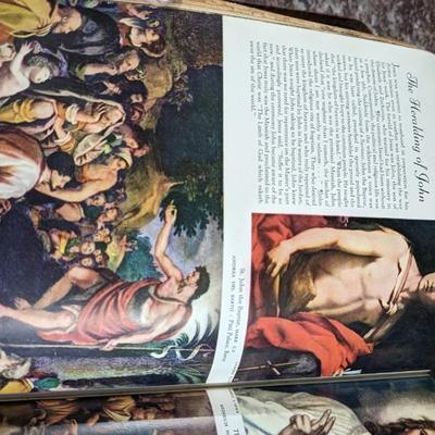 Vintage 1950 The Holy Bible Kings James Version with Illustrations by Celebrated Old Masters