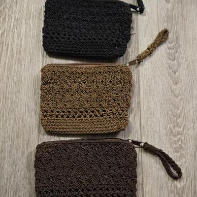 (3) Knit Zipper Wallets